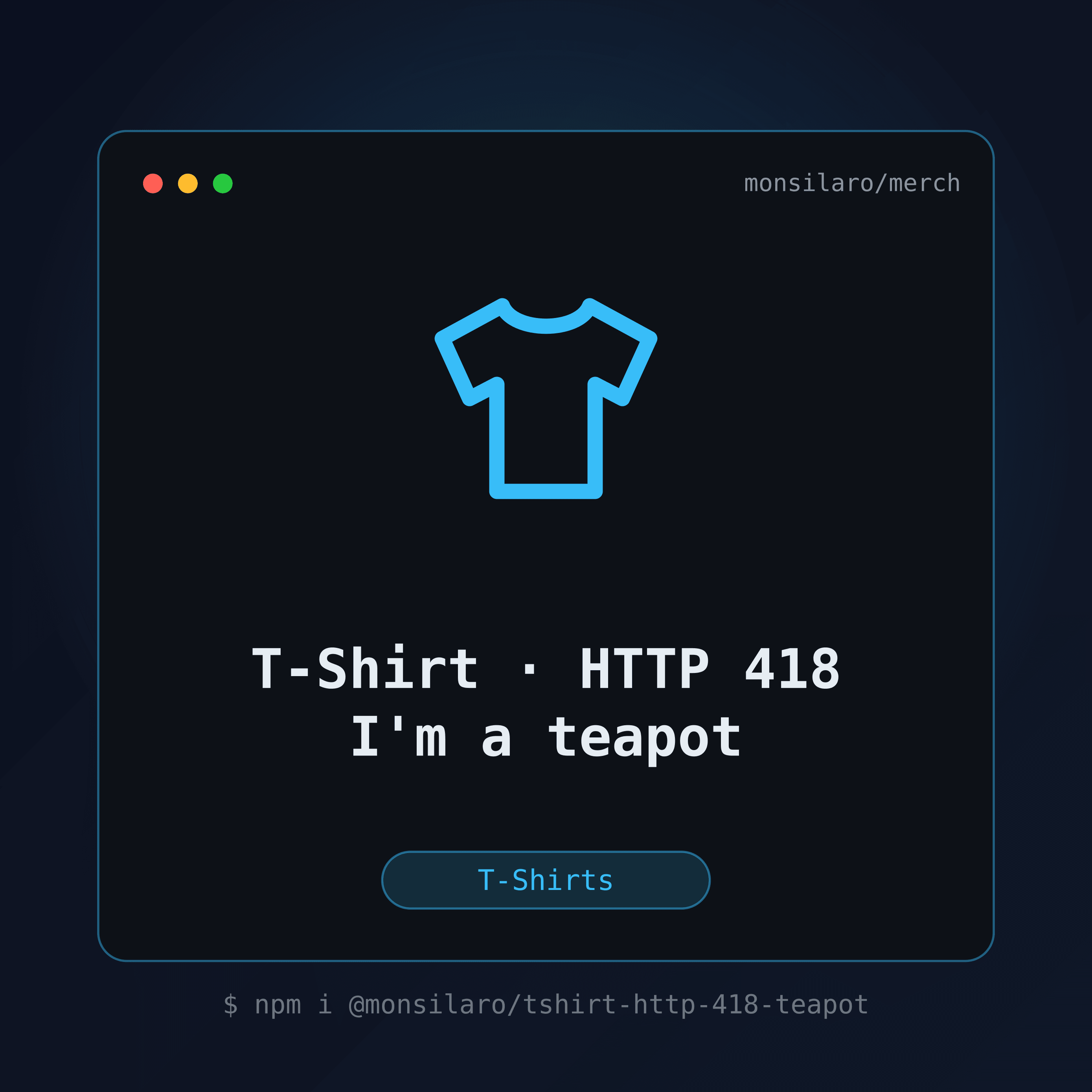 T-Shirt — HTTP 418 I'm a teapot — visuel produit Monsilaro Merch