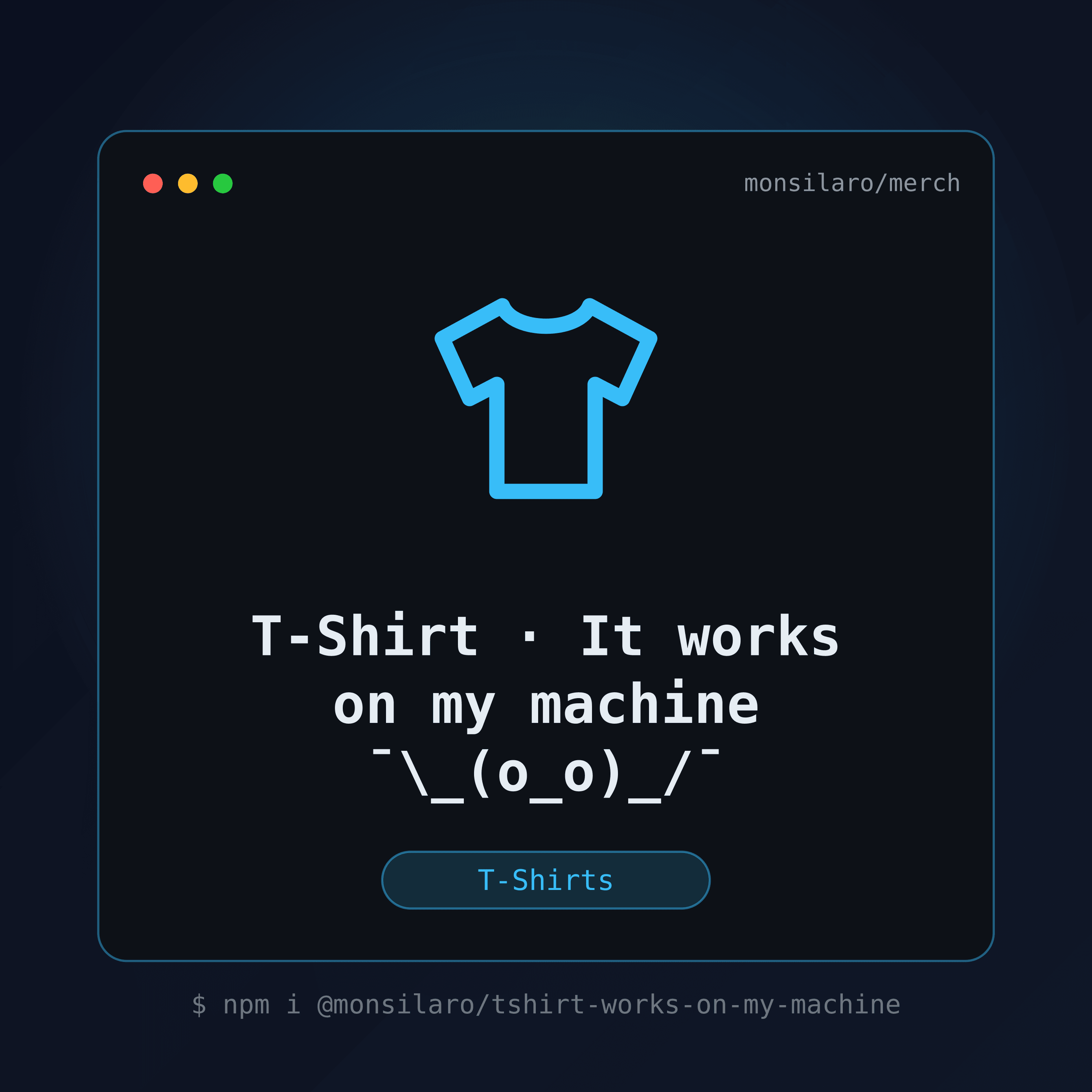 T-Shirt — It works on my machine ¯\_(ツ)_/¯ — visuel produit Monsilaro Merch